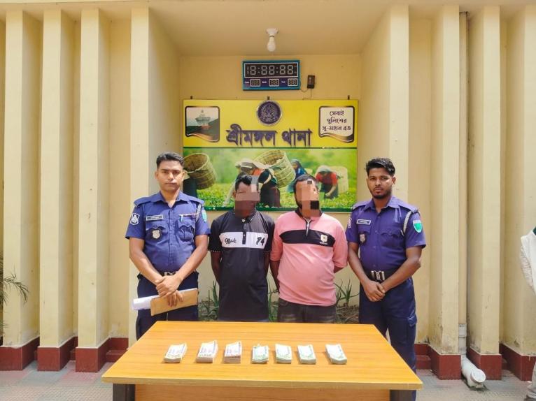 শ্রীমঙ্গলে মাদক বিক্রির ৫ লাখ টাকাসহ ২ মাদক কারবারি গ্রেফতার