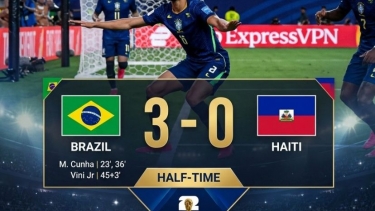 মাথেউস কুনিয়ার জোড়া গোল আর ভিনিসিয়ুস জুনিয়রের শেষ মুহূর্তের আঘাতে হাফটাইমেই খতবিক্ষত হয়ে পড়ে হাইতি